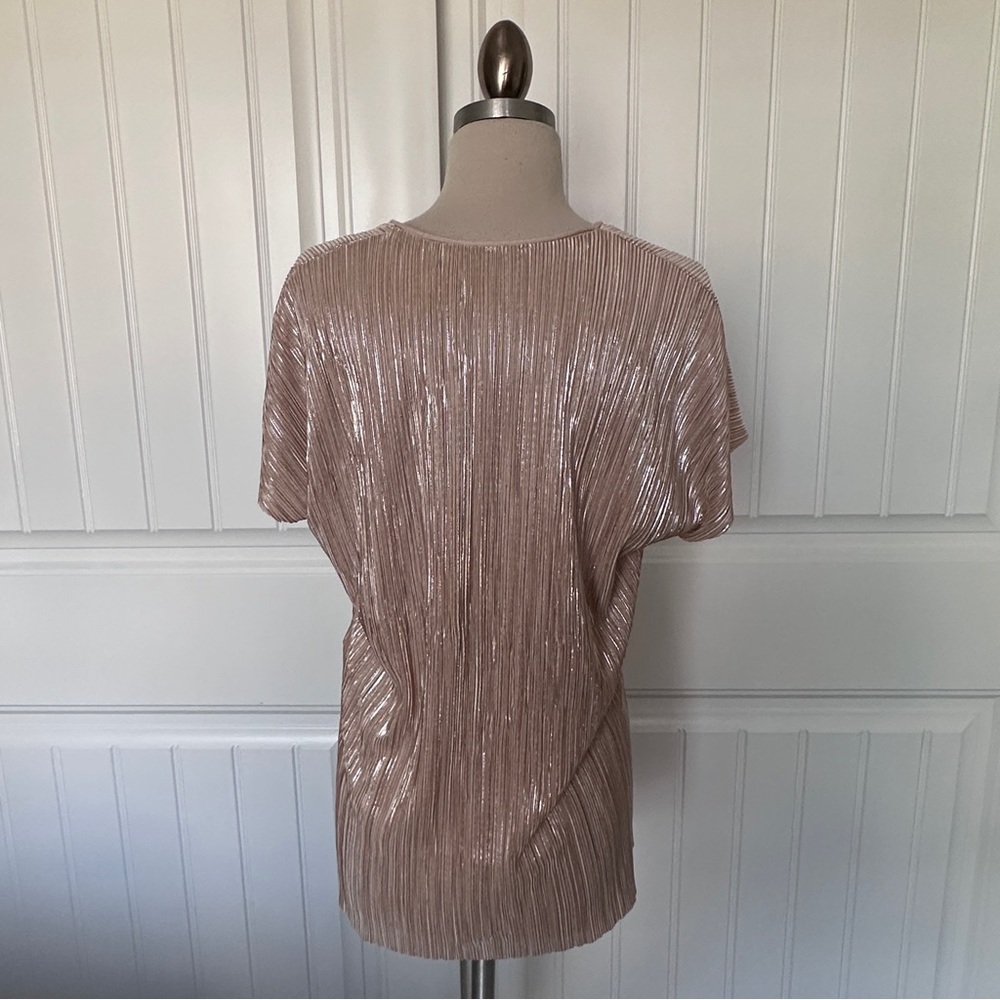 Zara Cream and Silver Pleated Top - Picture 3 of 5